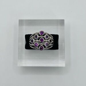 Natural Rhodolite Garnet Sterling Silver Ring